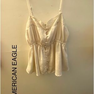 American eagle crop half top spaghetti straps